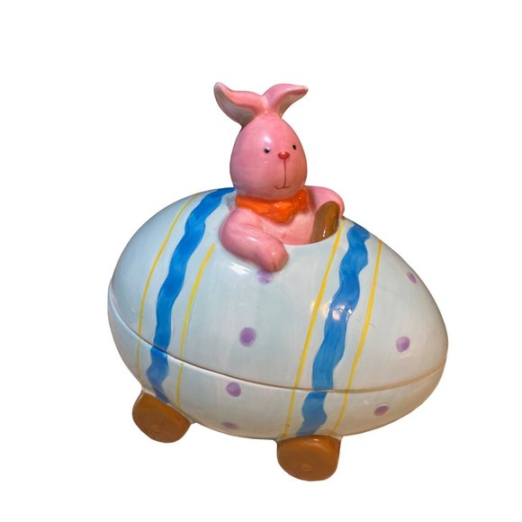 K-Mart Other - Easter Bunny in Egg Shaped Car Treat Jar Decor
